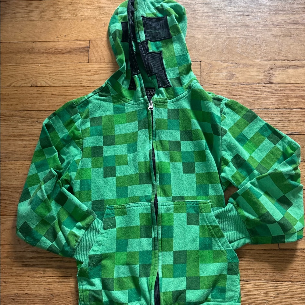 Minecraft Creeper Hoodie Kids Size Small